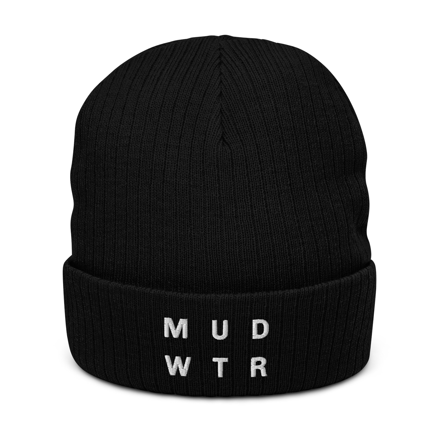 mud-wtr-beanie-k5 ribbed-knit-beanie-black-front-6478f6ebce068.png